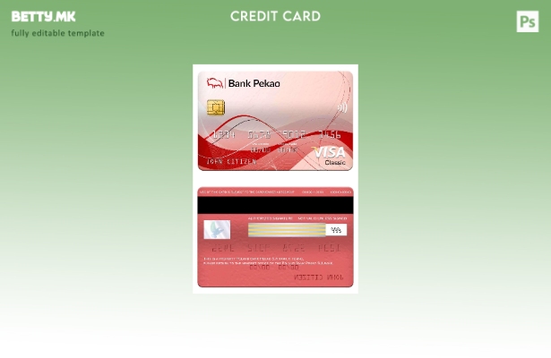модерен стил на Полска Банка Pekao S.A банкарски виза класичен шаблон за картичк