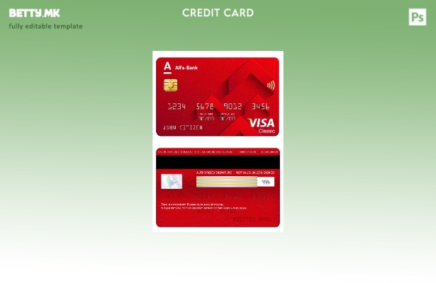 модерен стил на Русија Алфа банка виза шаблон класична картичка