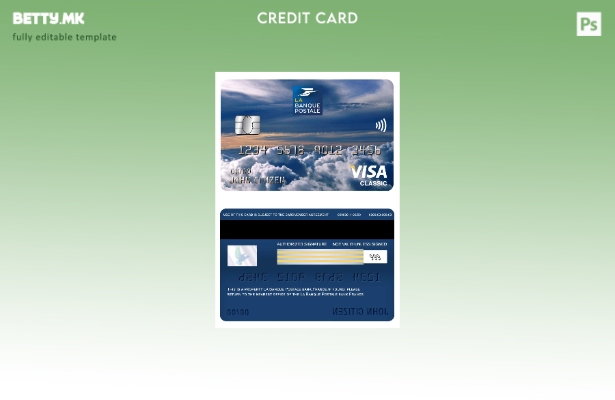 модерен стил на шаблон за класична картичка за виза на банката France la Banque