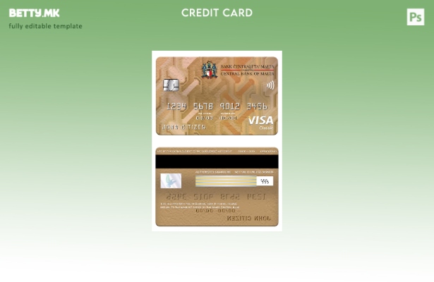 модерен стил шаблон за класична виза на Централната банка на Малта