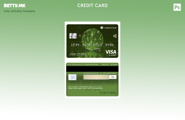 модерен стил шаблон за класична картичка за виза за трговска банка на САД
