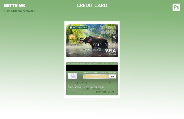 модерен стил шаблон за класична картичка за виза на Кооперативната банка на Кени