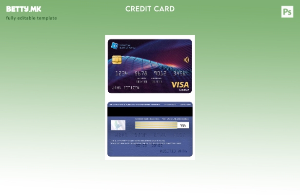 модерен стил шаблон за класична картичка за виза на индустриската банка на Јужна