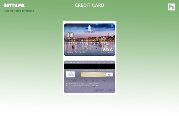 модерен стил шаблон за класична картичка за виза на Malta Lombard Bank