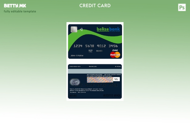 модерен стил шаблон за мастер картички на банка во Белизе Белизе