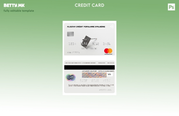 модерен стил шаблон за мастер картички Algeria Crédit Populaire d’Algérie