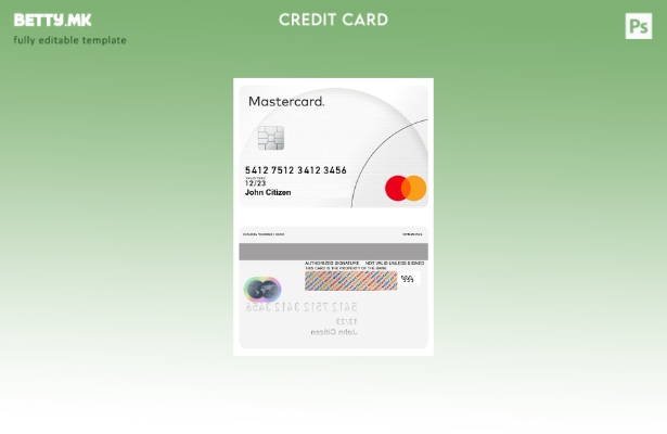 модерен стил Mastercard примерок psd шаблон за класичен дизајн