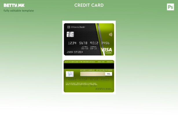 модерен стил, шаблон за класична картичка за виза на банката на граѓаните на САД