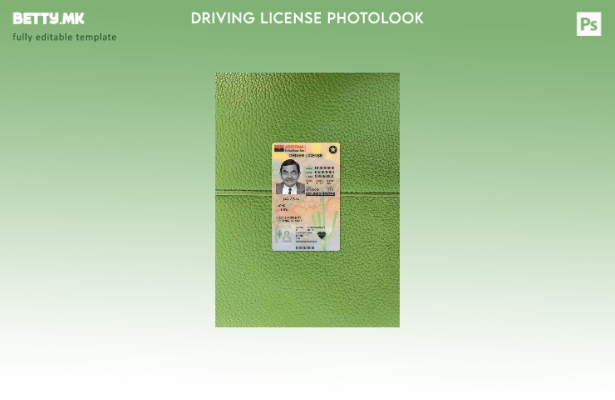 Возачка дозвола во модерен стил САД Аризона според шаблонот photolook FRONT верз