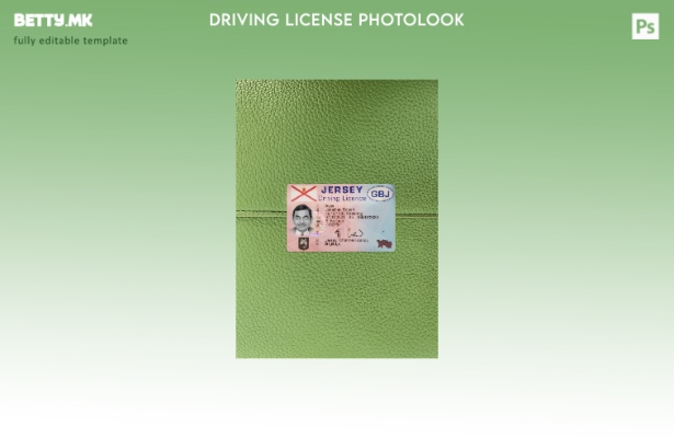 Модерен стил Џерси возачка дозвола фото изглед пред шаблон