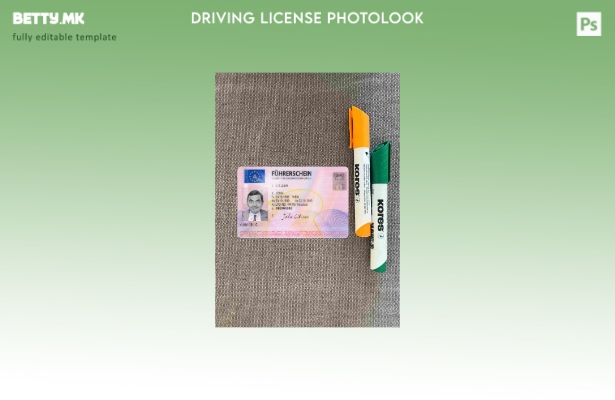 Модерен стил Австрија возачка дозвола претставува photolook ПРЕДЕН шаблон