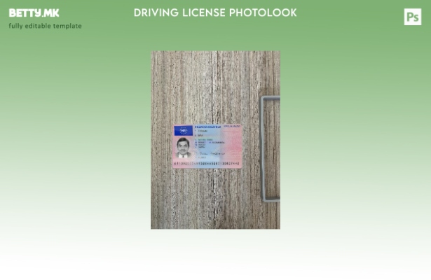 Модерен стил Хрватска возачка дозвола претставува преден шаблон со photolook