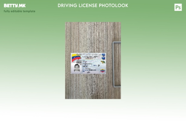 модерен стил Венецуелската возачка дозвола претставува преден шаблон со фото и 1