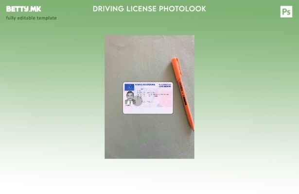 модерен стил Луксембуршка возачка дозвола photolook ПРЕДЕН шаблон