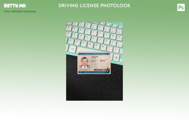 модерен стил Уругвај возачка дозвола photolook ПРЕДЕН шаблон