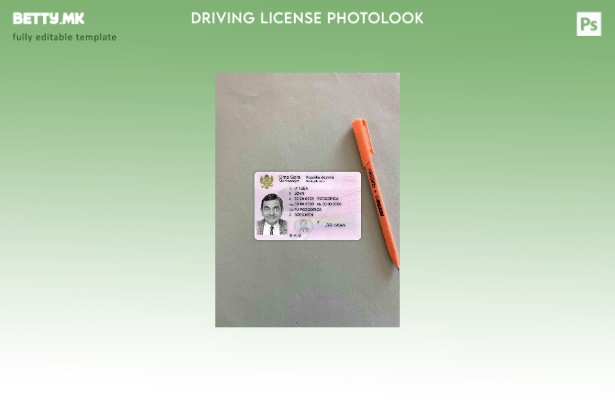 модерен стил Црна Гора возачка дозвола photolook ПРЕДЕН шаблон