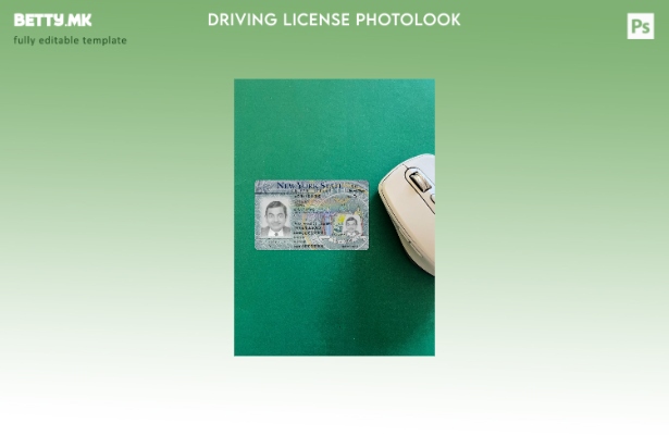 модерен стил верзија на њујоршка возачка дозвола photolook шаблон ФРОНТ