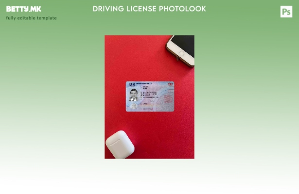 модерен стил на возачка дозвола Обединетото Кралство, (по сегашноста декември) p