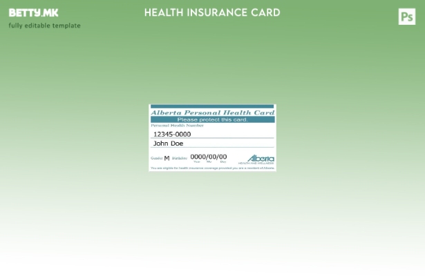 Модерен стил Шаблон за здравствено осигурување во Алберта