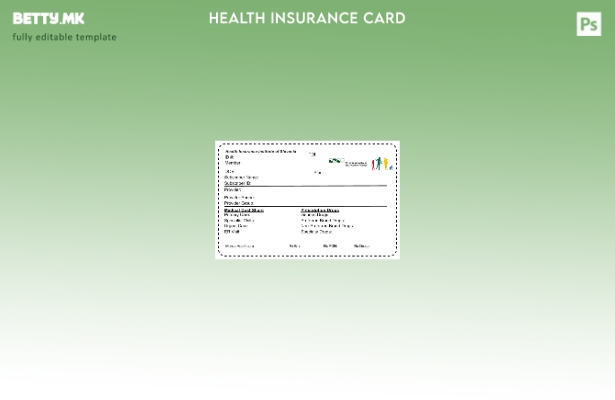 Модерен стил Шаблон за картичка за здравствено осигурување Словенија