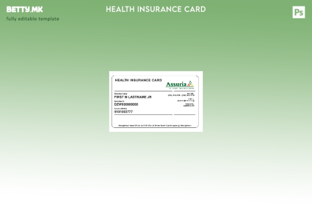Модерен стил Шаблон за картичка за здравствено осигурување во Гвајана