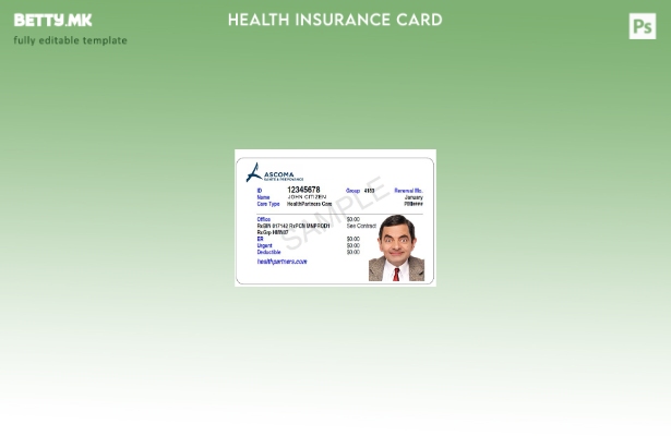 Модерен стил Шаблон за картичка за здравствено осигурување во Екваторијална Гвин