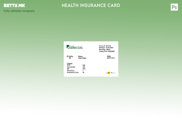 Модерен стил Шаблон за картичка за здравствено осигурување во Ел Салвадор