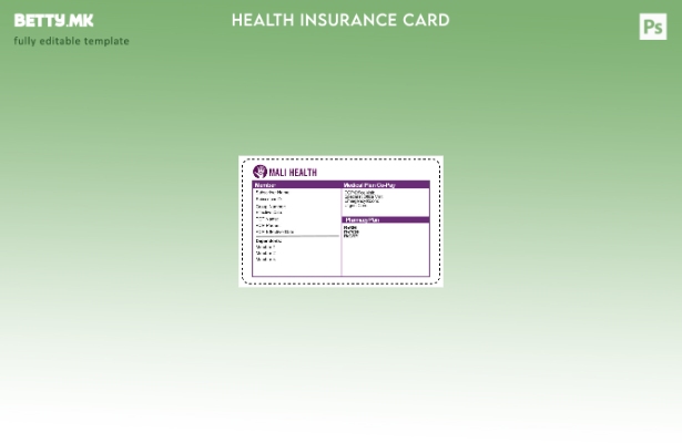 Модерен стил Шаблон за картичка за здравствено осигурување во Мали