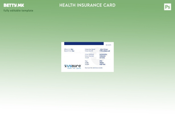 Модерен стил Шаблон за картичка за здравствено осигурување во Мозамбик