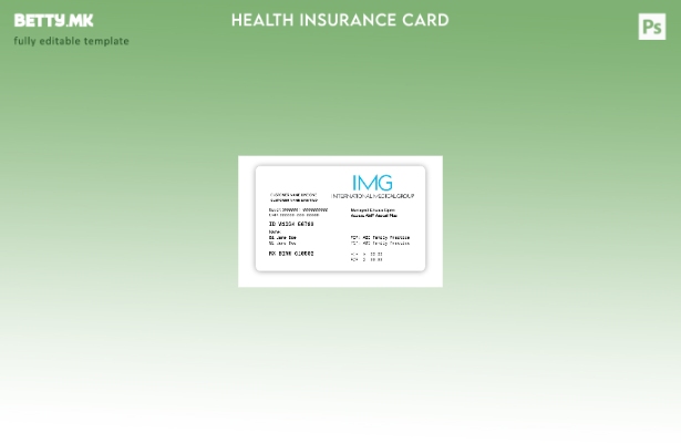 Модерен стил Шаблон за картичка за здравствено осигурување во Салвадор