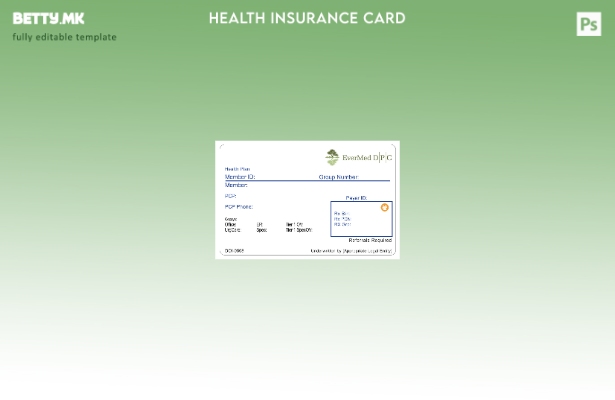 Модерен стил Шаблон за картичка за здравствено осигурување во Тринидад и Тобаго