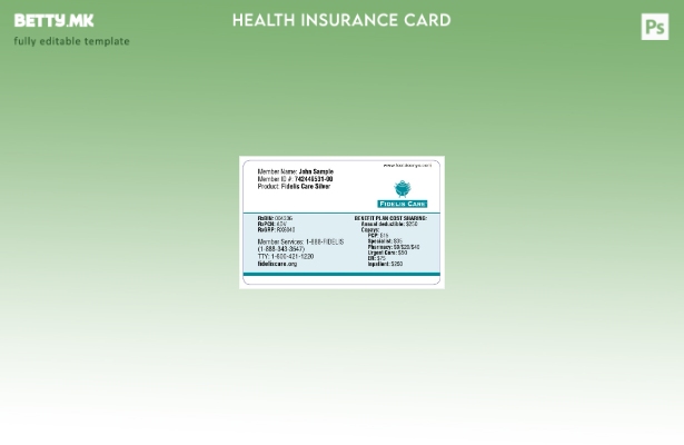 Модерен стил Шаблон за картичка за здравствено осигурување на Њујорк Фиделс нега