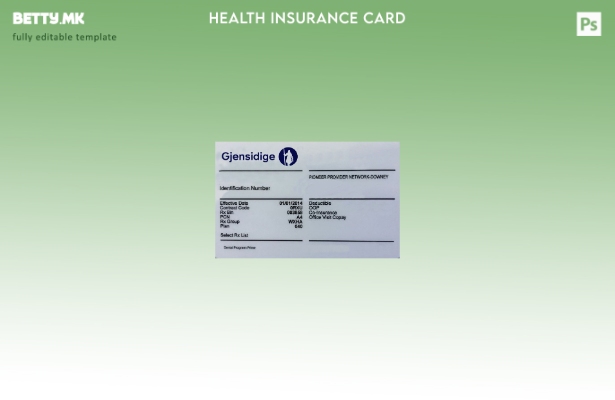Модерен стил Шаблон за картичка за здравствено осигурување на Литванија