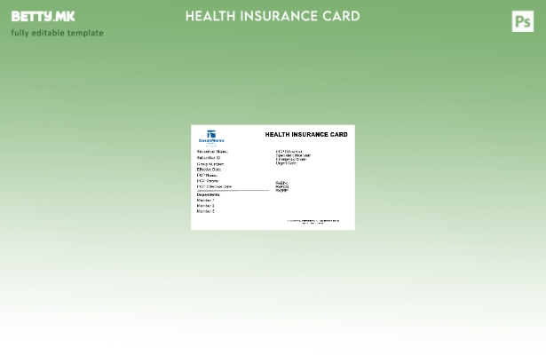 Модерен стил Шаблон за картичка за здравствено осигурување на Малта