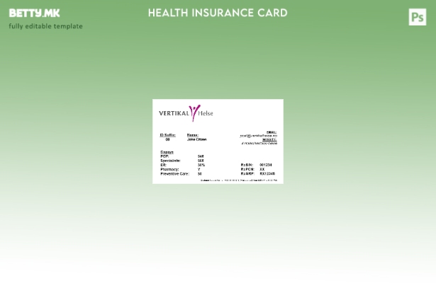 Модерен стил Шаблон за картичка за здравствено осигурување на Норвешка