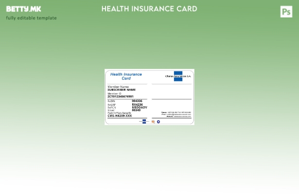 Модерен стил Шаблон за картички за здравствено осигурување на Камерун