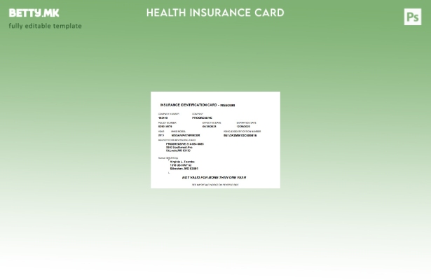 Модерен стил Шаблон за лична карта за осигурување на САД Мисури