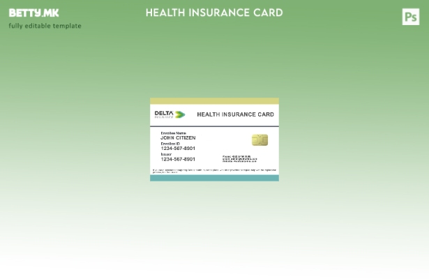 Модерен стил шаблон за картичка за здравствено осигурување Јордан