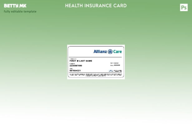 Модерен стил шаблон за картичка за здравствено осигурување во Монако