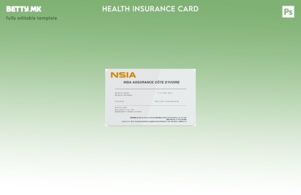 Модерен стил шаблон за картичка за здравствено осигурување на Брегот на Слоноват