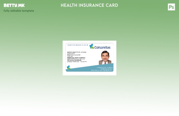 Модерен стил шаблон за картичка за здравствено осигурување на Колумбија