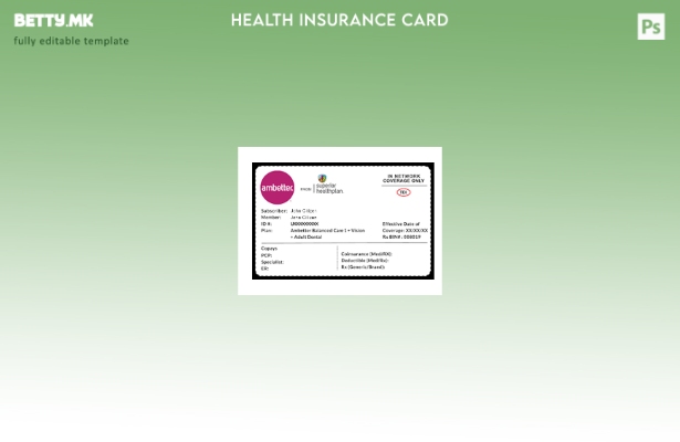 Модерен стил шаблон за картичка за здравствено осигурување на САД Ambetter