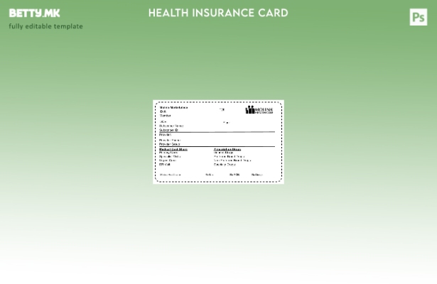 Модерен стил шаблон за картичка за здравствено осигурување на САД Molina HealthC