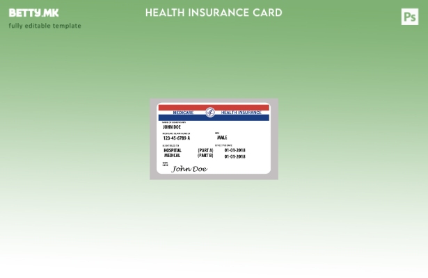 Модерен стил шаблон за картичка за здравствено осигурување на САД medicare