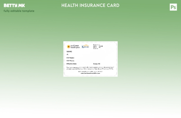 Модерен стил шаблон за картички за здравствено осигурување во Канзас