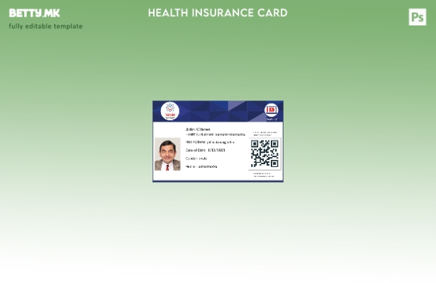 Шаблон за здравствена картичка во модерен стил Азербејџан Tebib