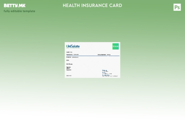 Шаблон за картичка за здравствено осигурување во Италија во модерен стил