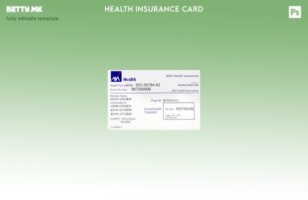 Шаблон за картичка за здравствено осигурување во Киргистан во модерен стил