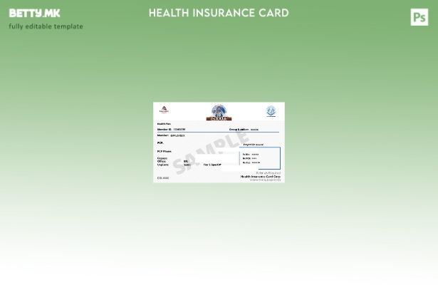 Шаблон за картичка за здравствено осигурување во Танзанија во модерен стил