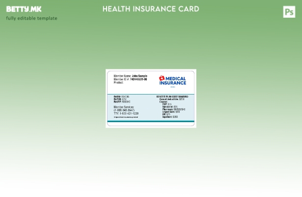 Шаблон за картичка за здравствено осигурување во Украина во модерен стил
